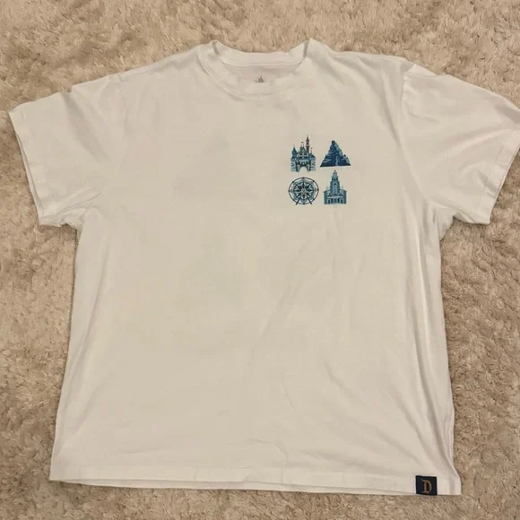 Disney Disneyland icons White T-Shirt for Adults - Picture 1 of 6